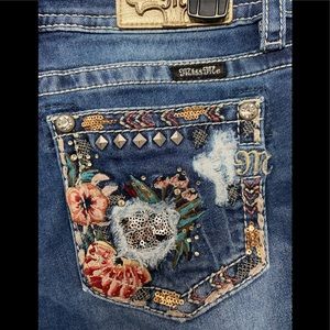 Miss Me Jeans Womens Chloe Boot Blue Denim Stretch Med Wash 26